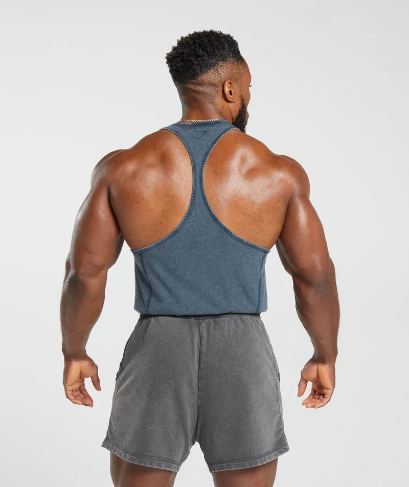 Gymshark Heritage Washed Stringer - Navy/Acid Wash Small Ball