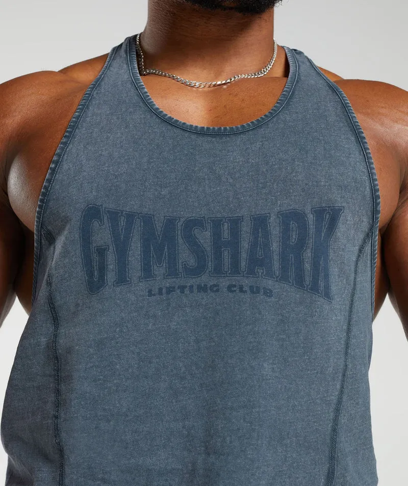 Gymshark Heritage Washed Stringer - Navy/Acid Wash Small Ball
