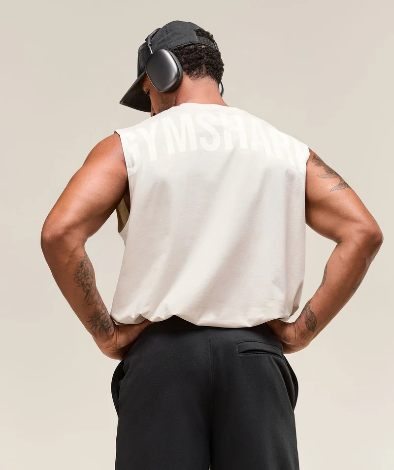 Gymshark Power Cut Off Tank - Oat White