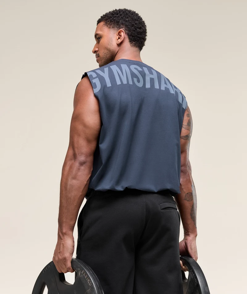 Gymshark Power Cut Off Tank - Heavy Blue