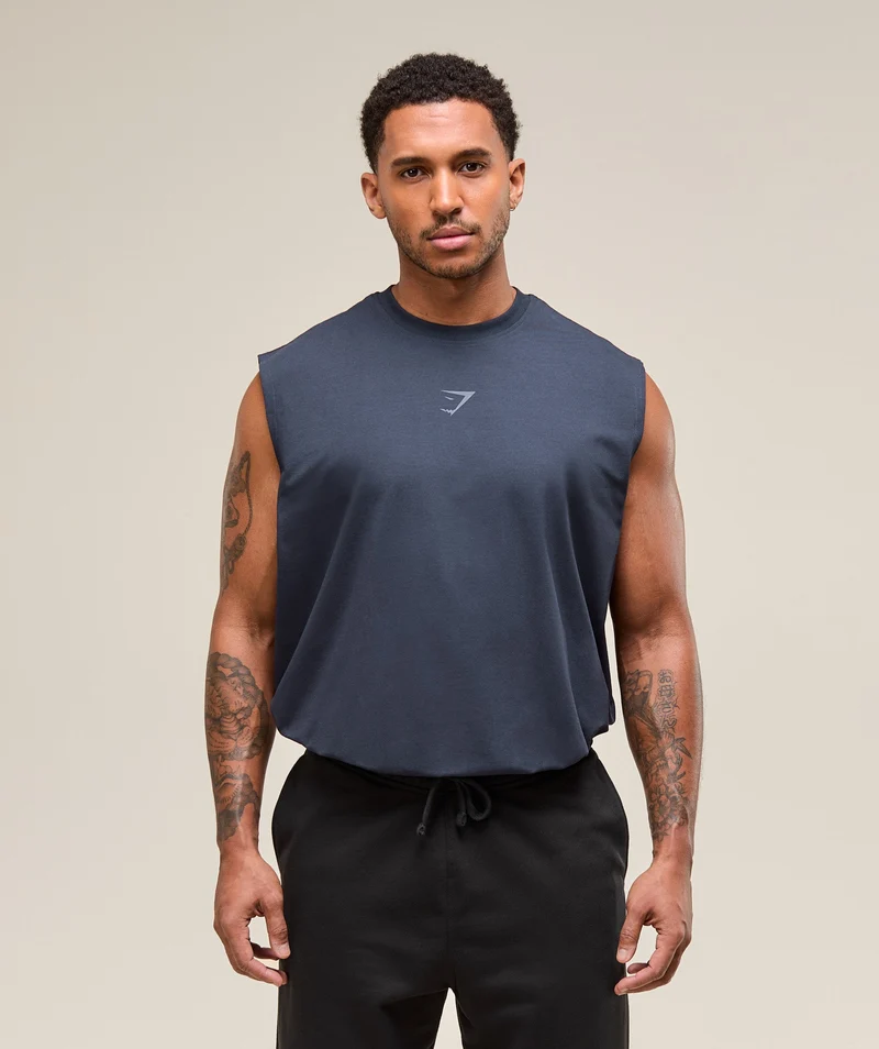 Gymshark Power Cut Off Tank - Heavy Blue