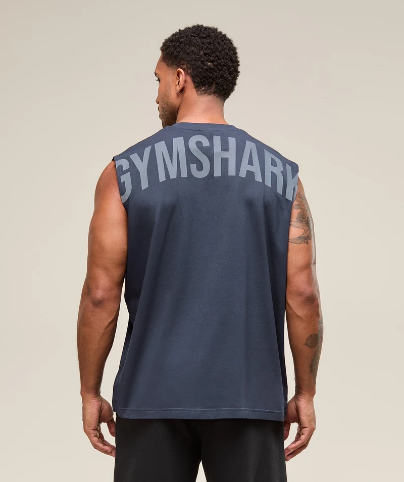Gymshark Power Cut Off Tank - Heavy Blue
