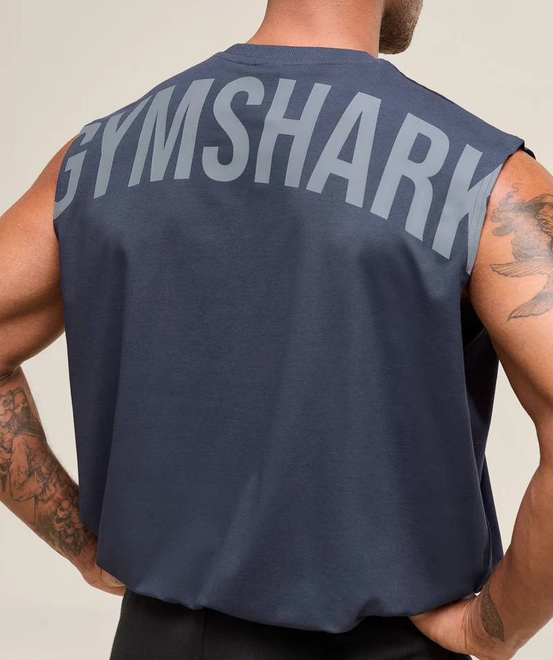 Gymshark Power Cut Off Tank - Heavy Blue
