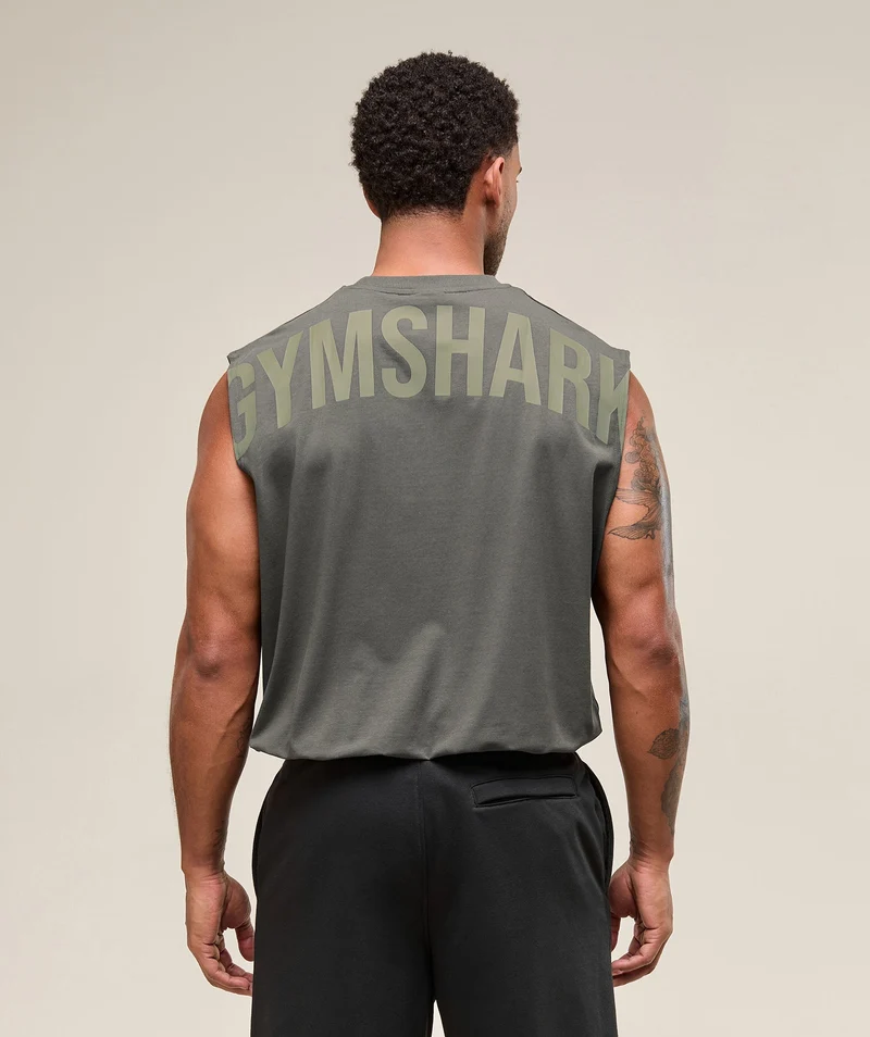 Gymshark Power Cut Off Tank - Strength Green