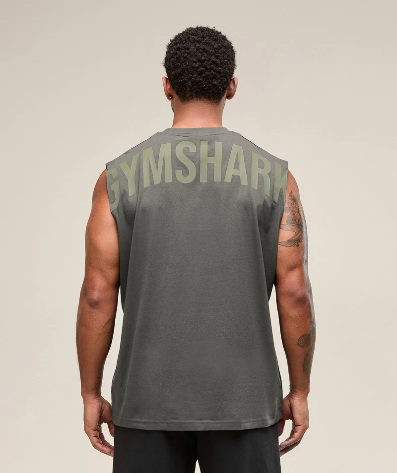 Gymshark Power Cut Off Tank - Strength Green