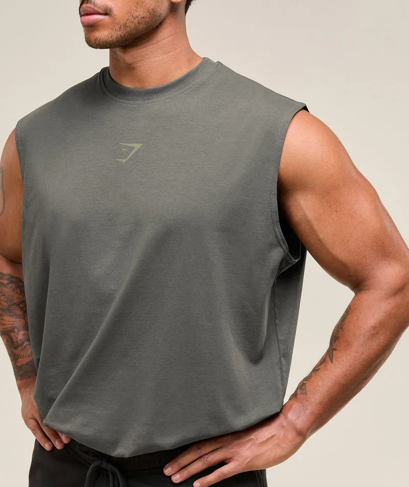 Gymshark Power Cut Off Tank - Strength Green