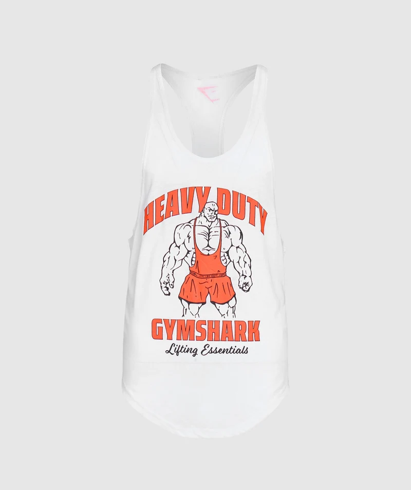 Gymshark Heavy Duty Lifter Stringer - White