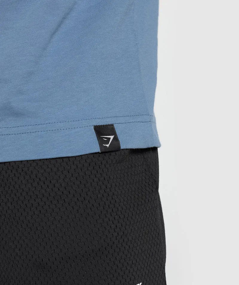 Gymshark Dumbbells Long Sleeve T-Shirt. - Faded Blue