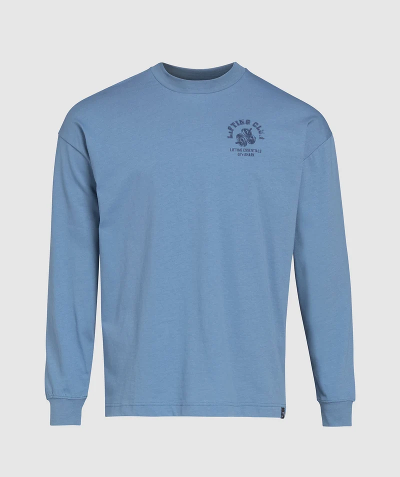 Gymshark Dumbbells Long Sleeve T-Shirt. - Faded Blue