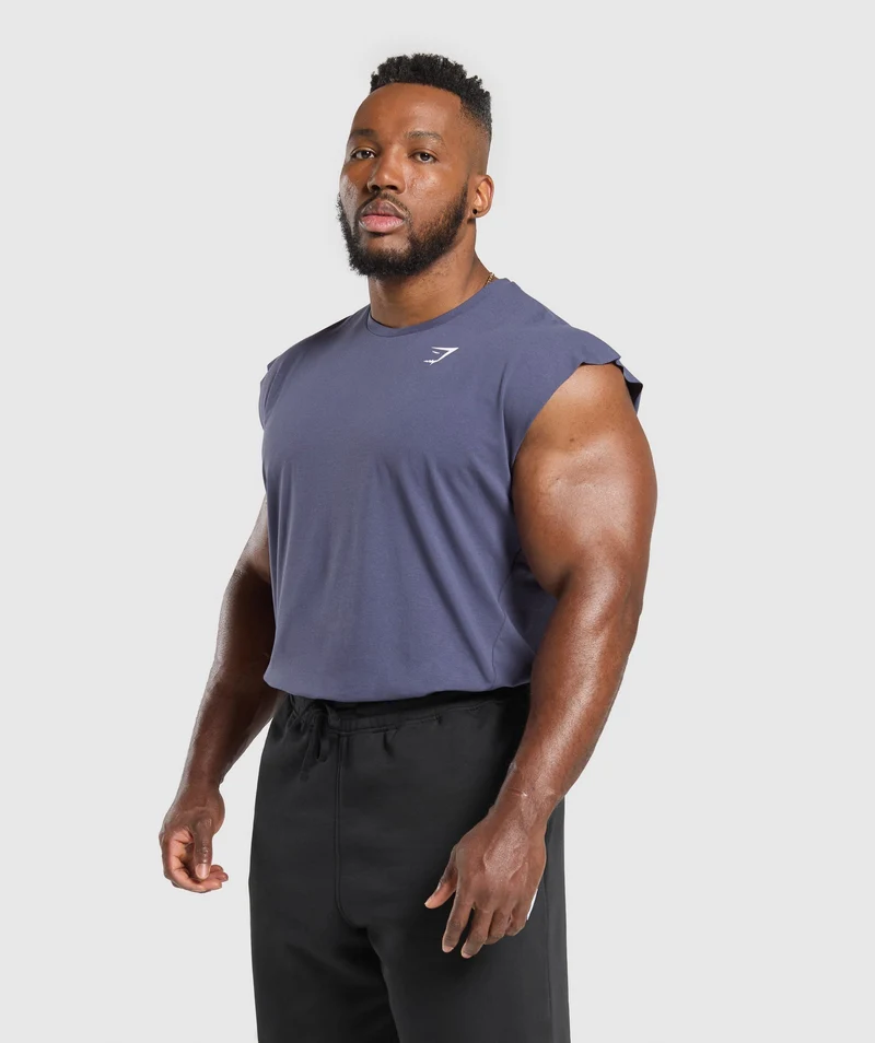Gymshark Critical Cut Off Tank - Weighted Purple