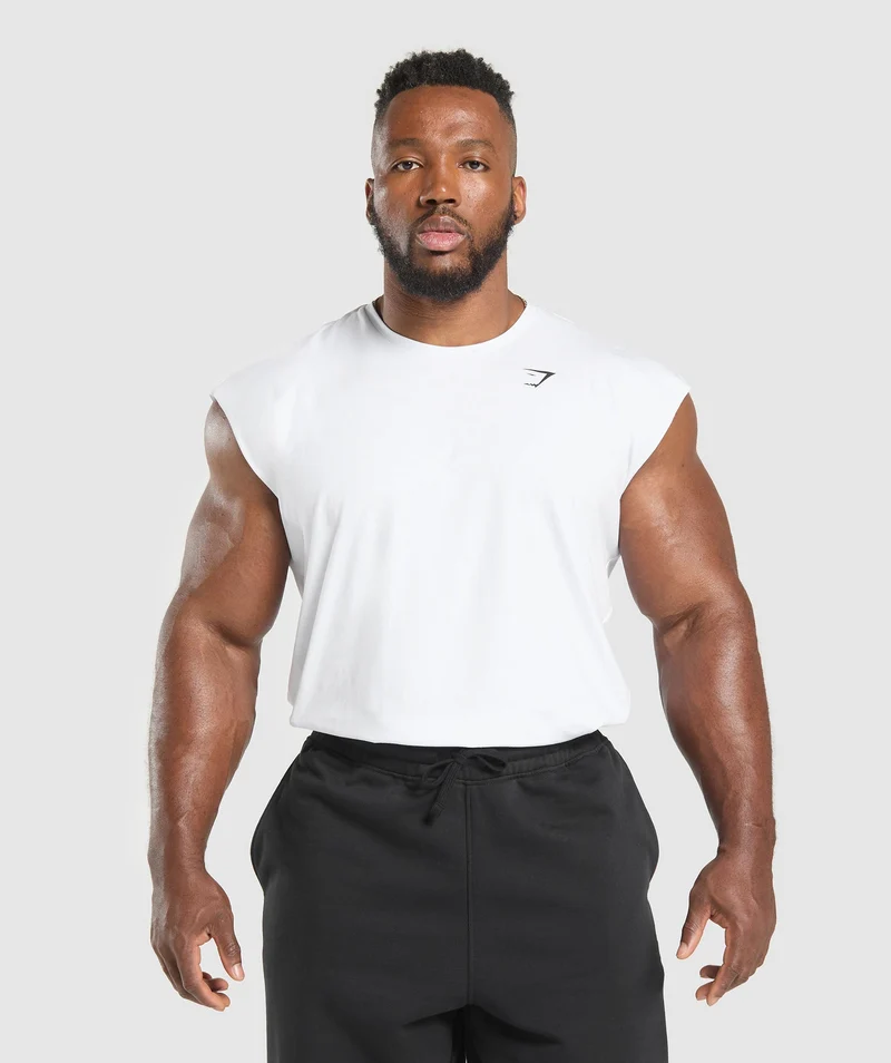 Gymshark Critical Cut Off Tank - White