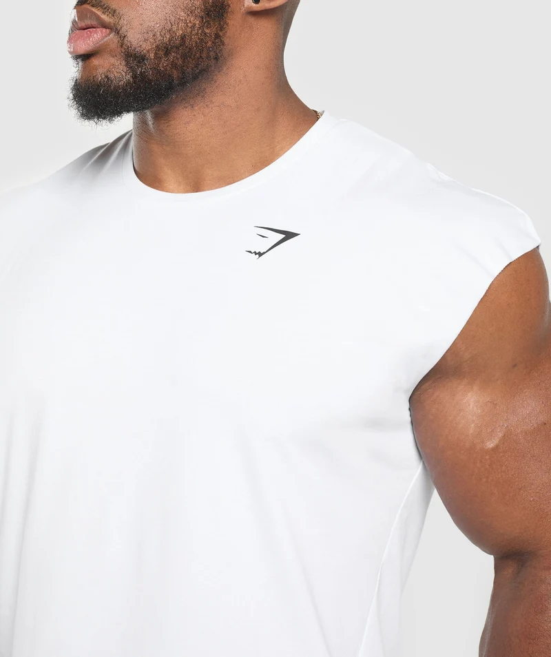 Gymshark Critical Cut Off Tank - White