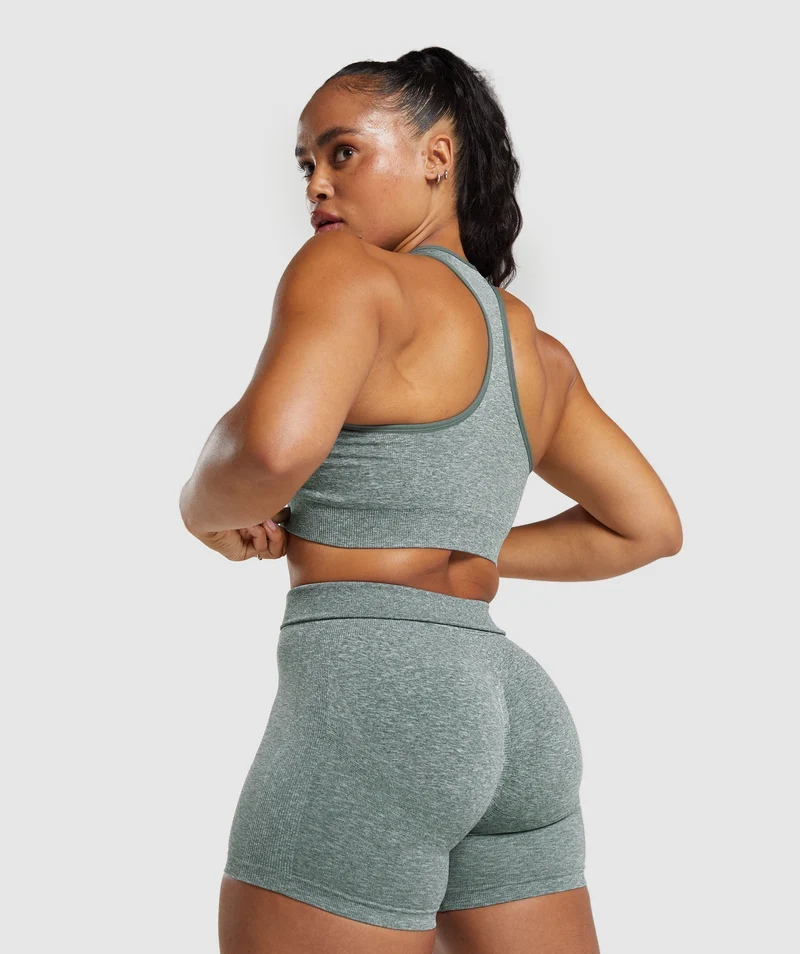 Gymshark Lift Seamless High-Rise Shorts - Slate Teal/White Marl