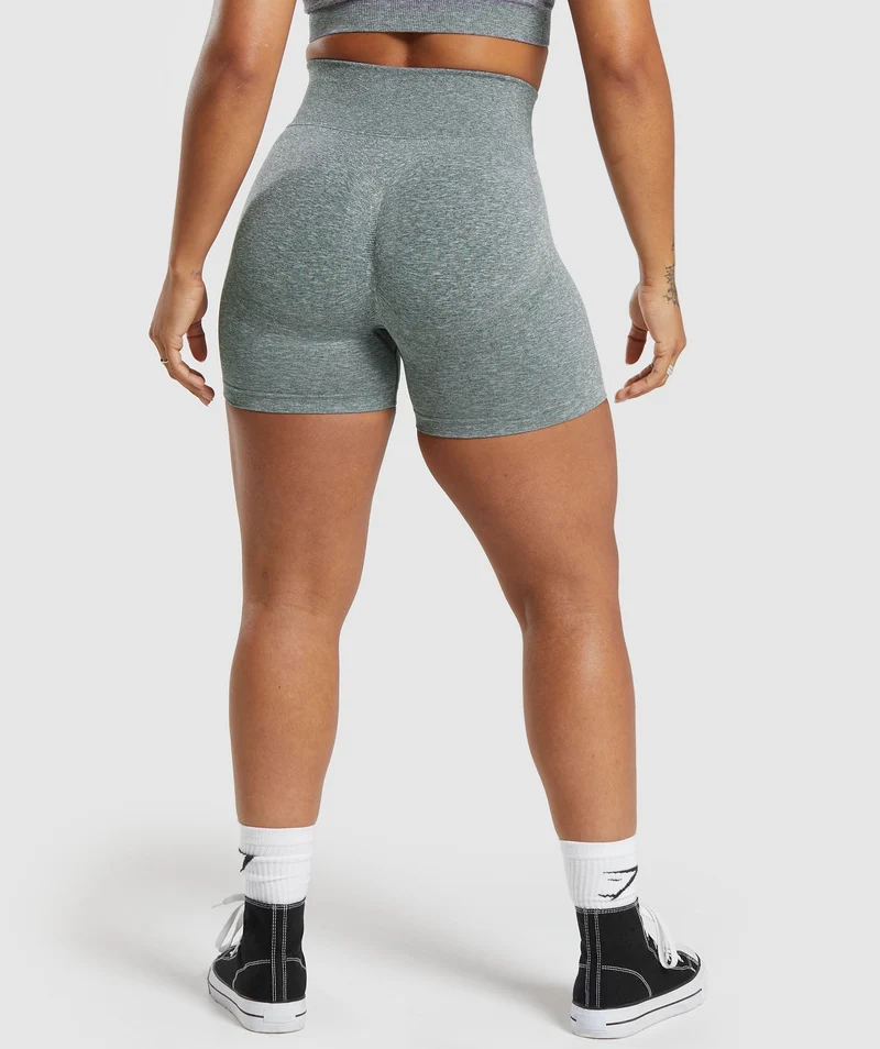 Gymshark Lift Seamless High-Rise Shorts - Slate Teal/White Marl