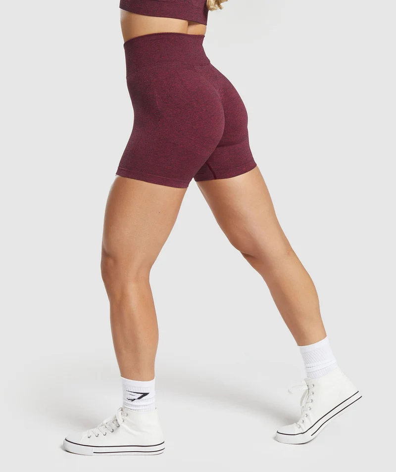 Gymshark Lift Seamless High-Rise Shorts - Vintage Pink/Black Marl