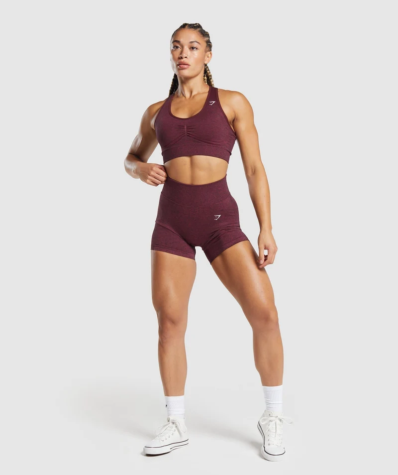 Gymshark Lift Seamless High-Rise Shorts - Vintage Pink/Black Marl