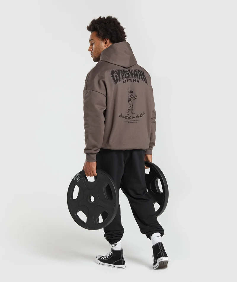 Gymshark Committed to the Craft Oversized Hoodie - Brown