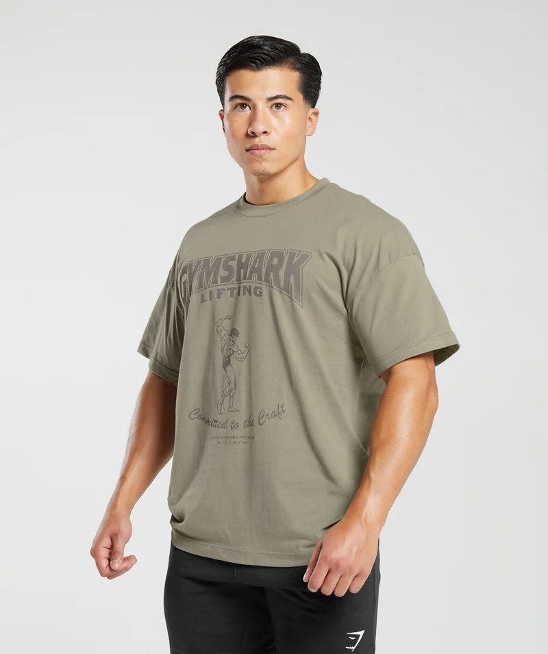 Gymshark Committed to the Craft T-Shirt - Linen Brown