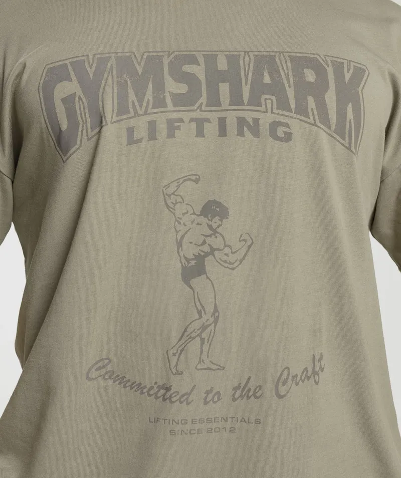 Gymshark Committed to the Craft T-Shirt - Linen Brown