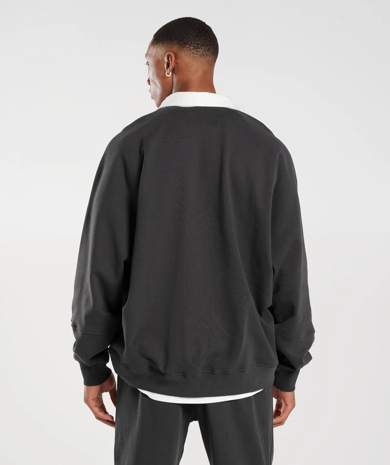 Gymshark Rest Day Essentials Sweat Polo - Grey