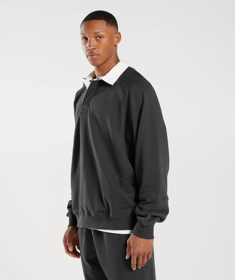 Gymshark Rest Day Essentials Sweat Polo - Grey