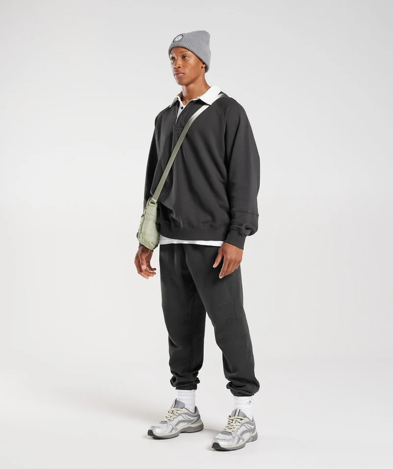 Gymshark Rest Day Essentials Sweat Polo - Grey