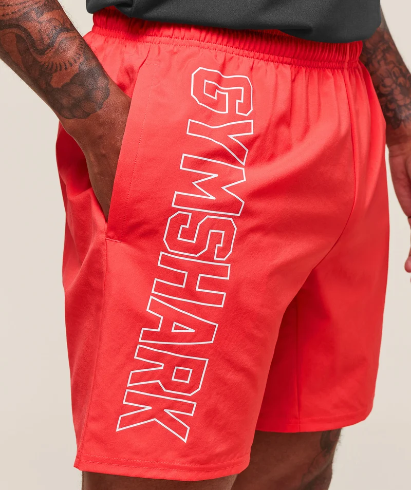 Gymshark Hybrid Athlete 7" Shorts - Coral Red