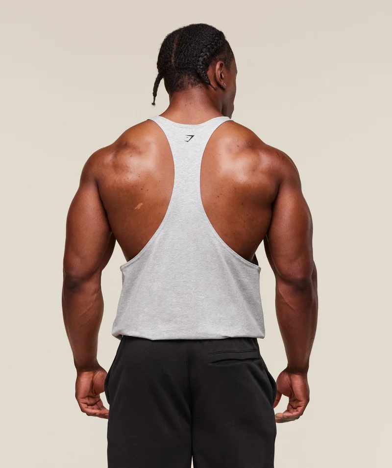 Gymshark Double Bicep Stringer - Light Grey Core Marl