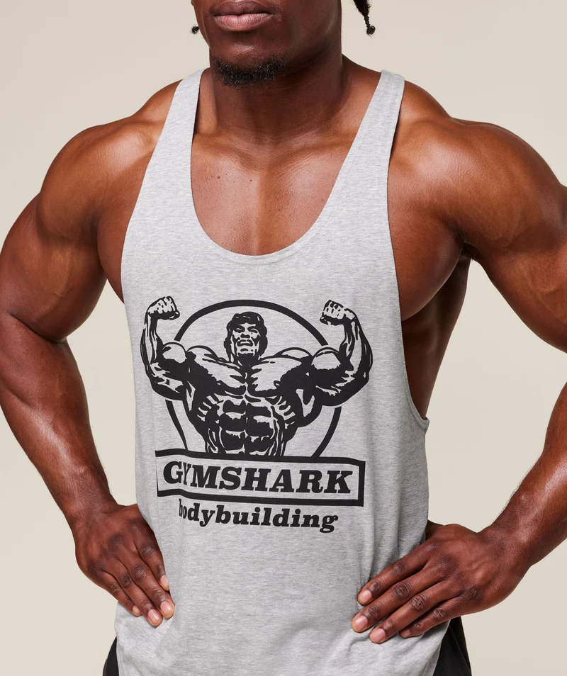 Gymshark Double Bicep Stringer - Light Grey Core Marl