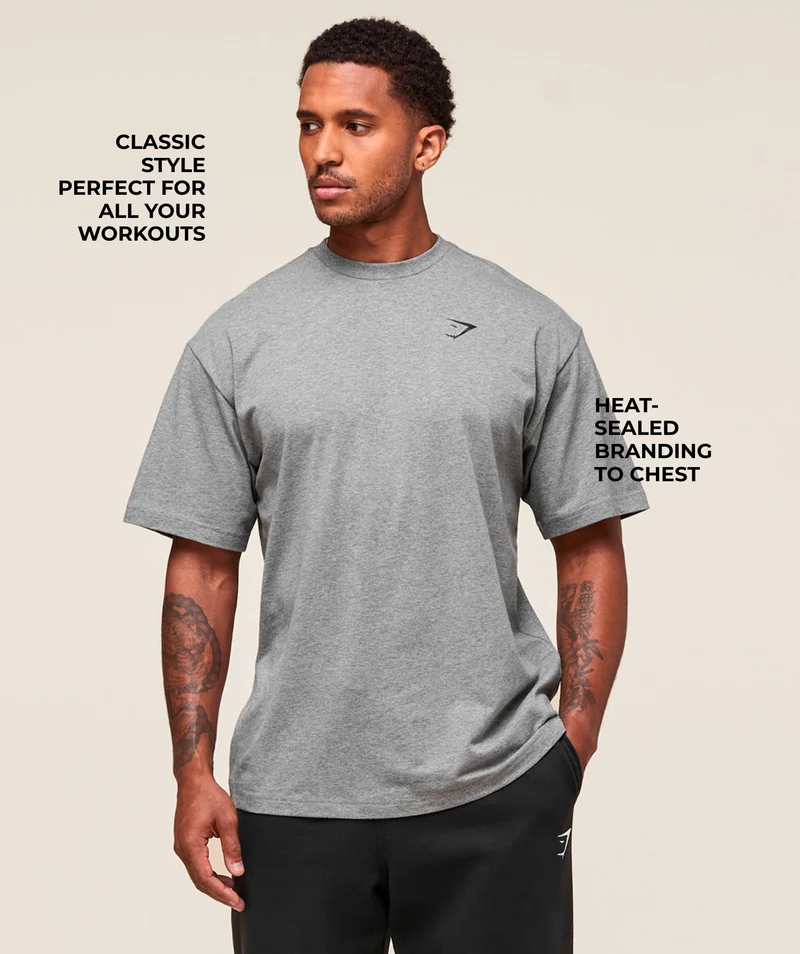 Gymshark Essential Short Sleeve T-Shirt - Charcoal Grey Marl