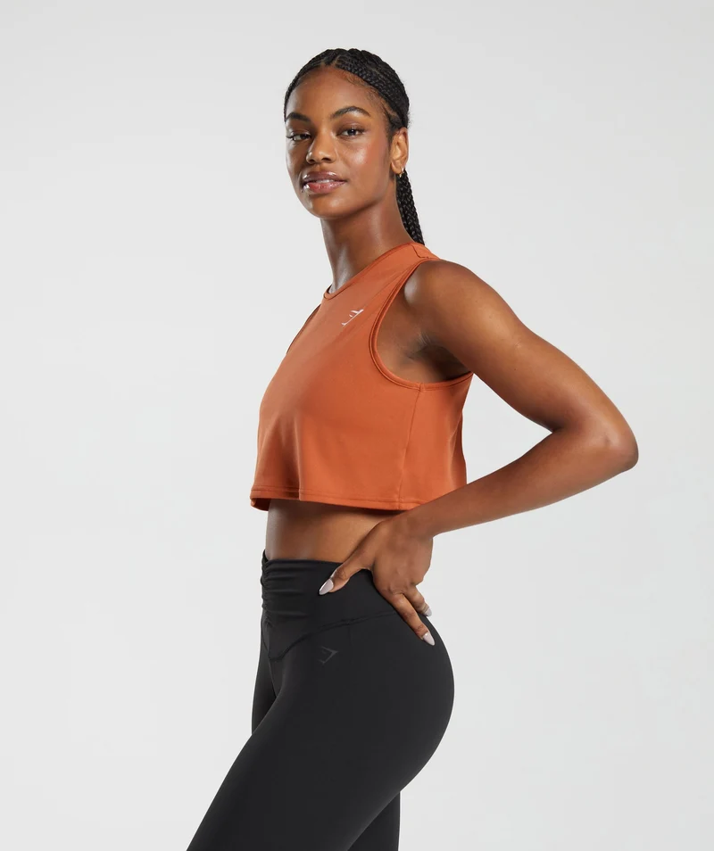 Gymshark Training Crop Tank - Rust Orange