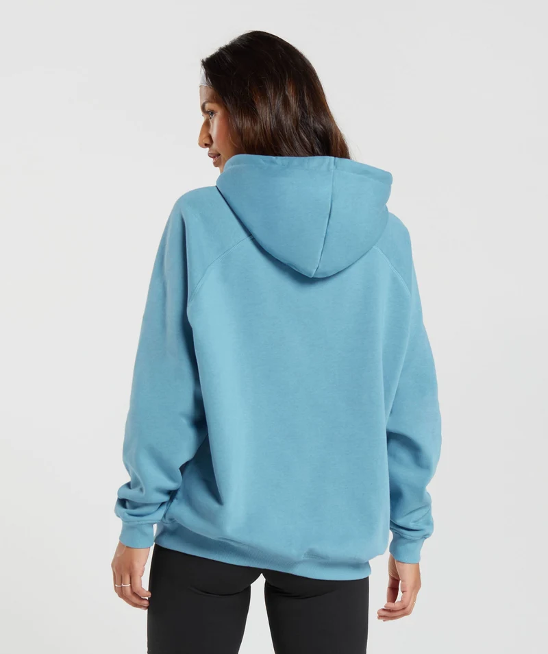 Gymshark Training Oversized Fleece Hoodie - Dusk Blue