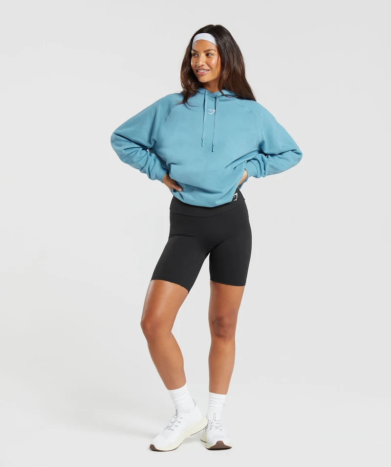 Gymshark Training Oversized Fleece Hoodie - Dusk Blue