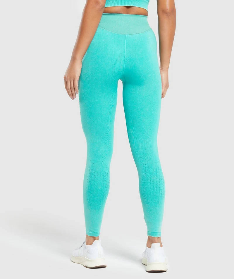 Gymshark Sweat Seamless Washed Leggings - Blue