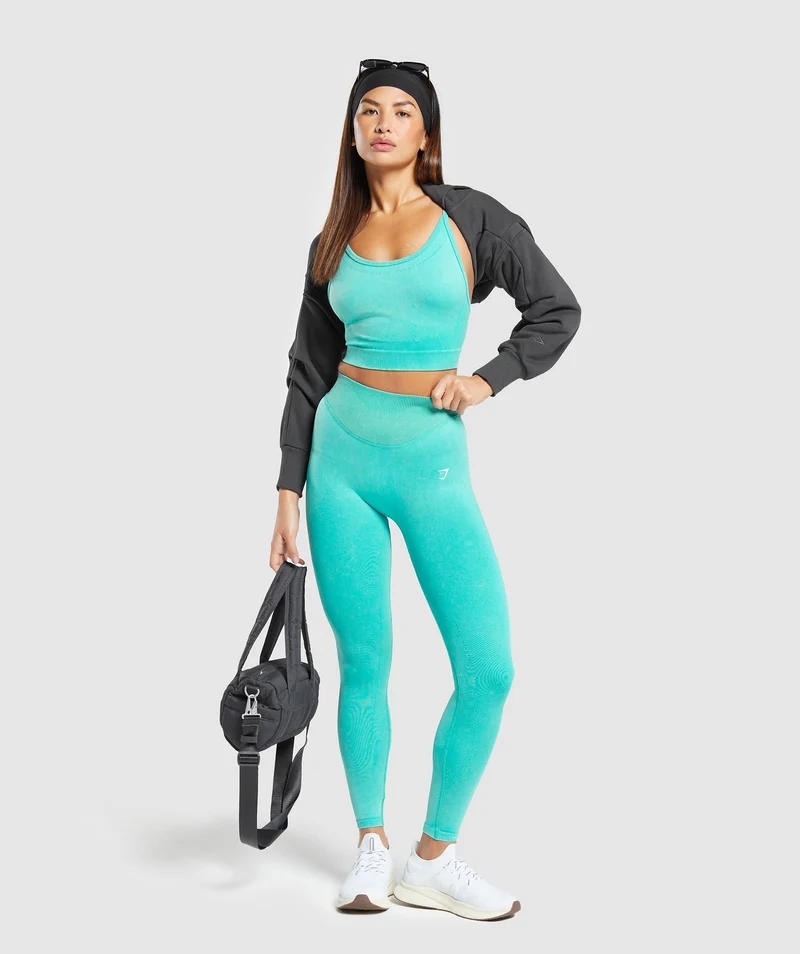 Gymshark Sweat Seamless Washed Leggings - Blue