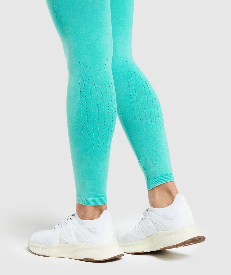 Gymshark Sweat Seamless Washed Leggings - Blue
