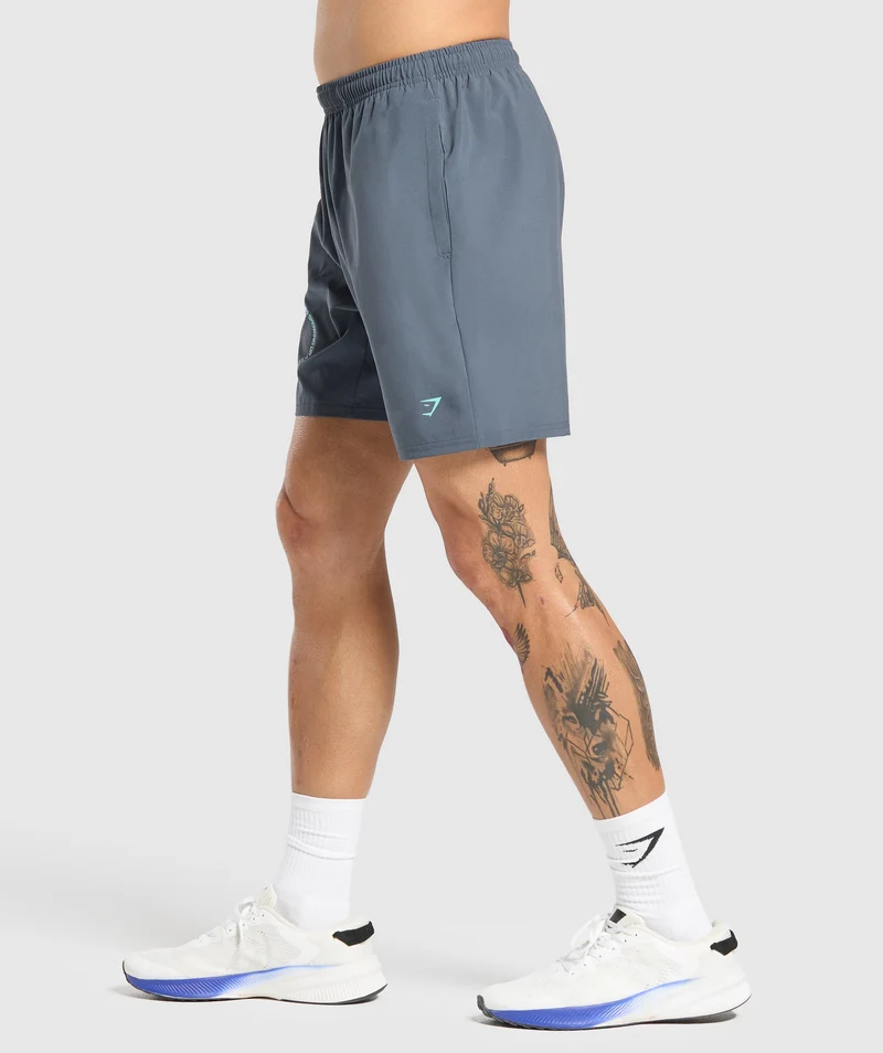 Gymshark Keep Showing Up 7" Shorts - Titanium Blue