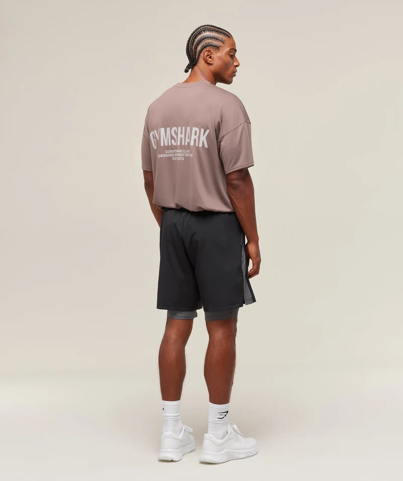 Gymshark Sport 7" 2-in-1 Shorts - Black/Dark Grey