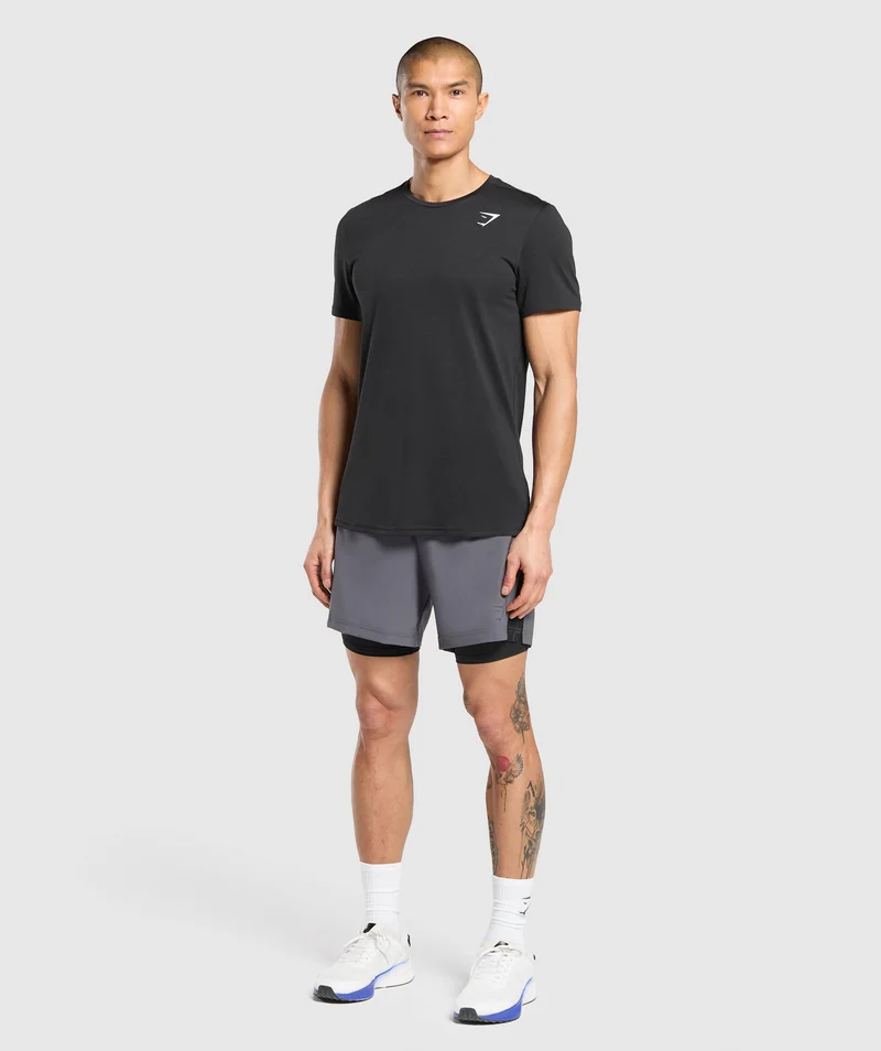 Gymshark Sport 7" 2-in-1 Shorts - Dark Grey/Black