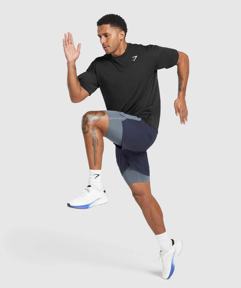 Gymshark Sport 7" 2-in-1 Shorts - Heavy Blue/Iron Blue
