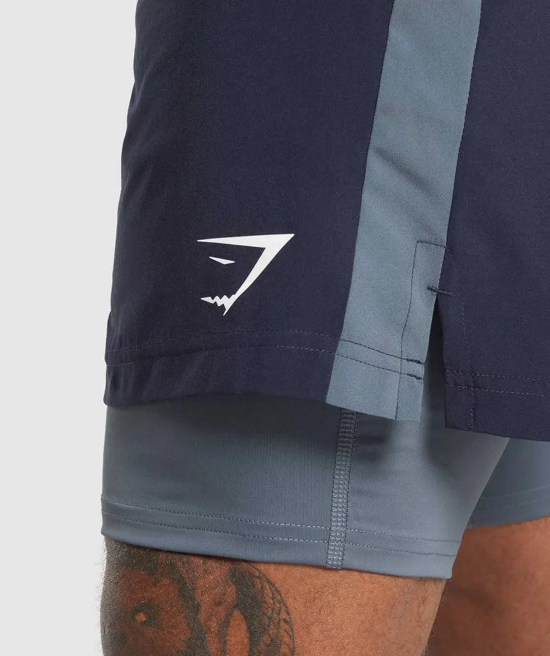 Gymshark Sport 7" 2-in-1 Shorts - Heavy Blue/Iron Blue