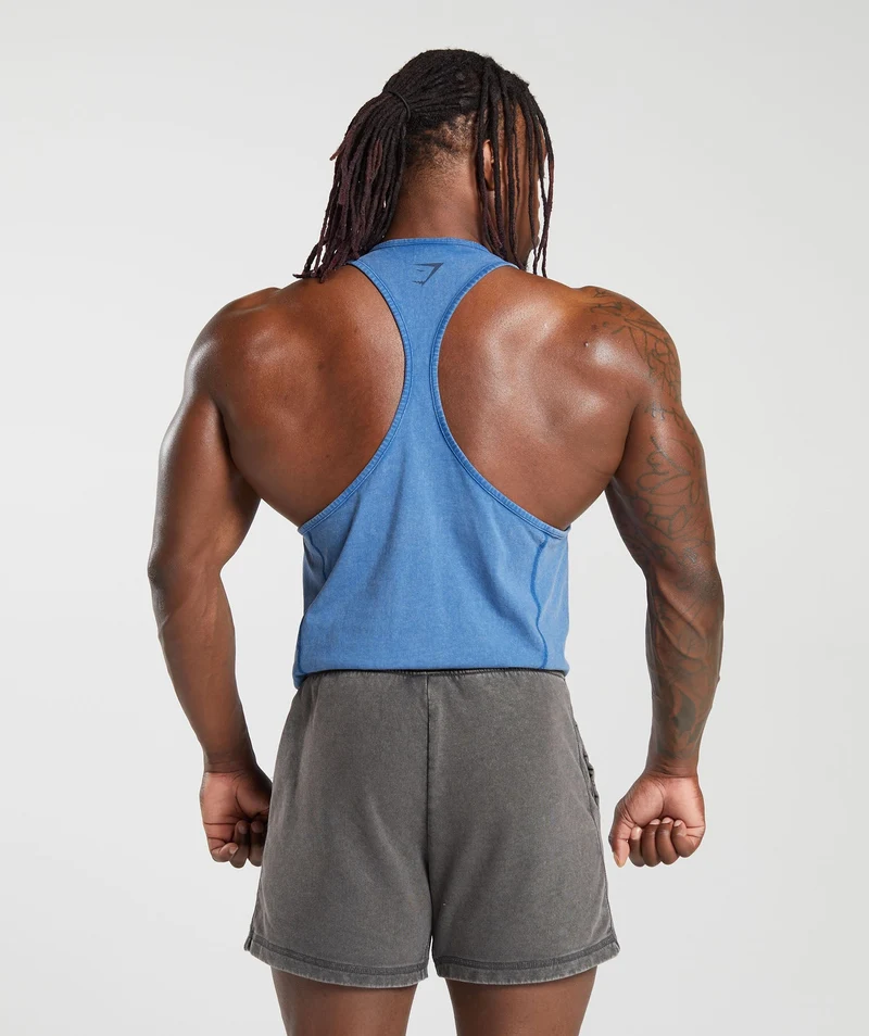 Gymshark Heritage Washed Stringer - Vintage Blue/Acid Wash Small Ball