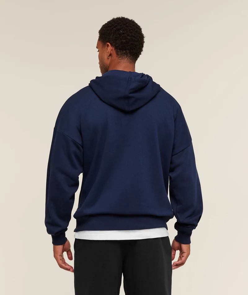 Gymshark Essential Oversized Zip Up Hoodie - Navy