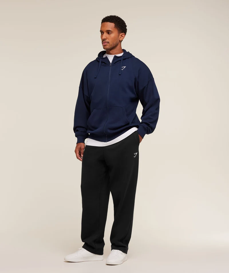 Gymshark Essential Oversized Zip Up Hoodie - Navy