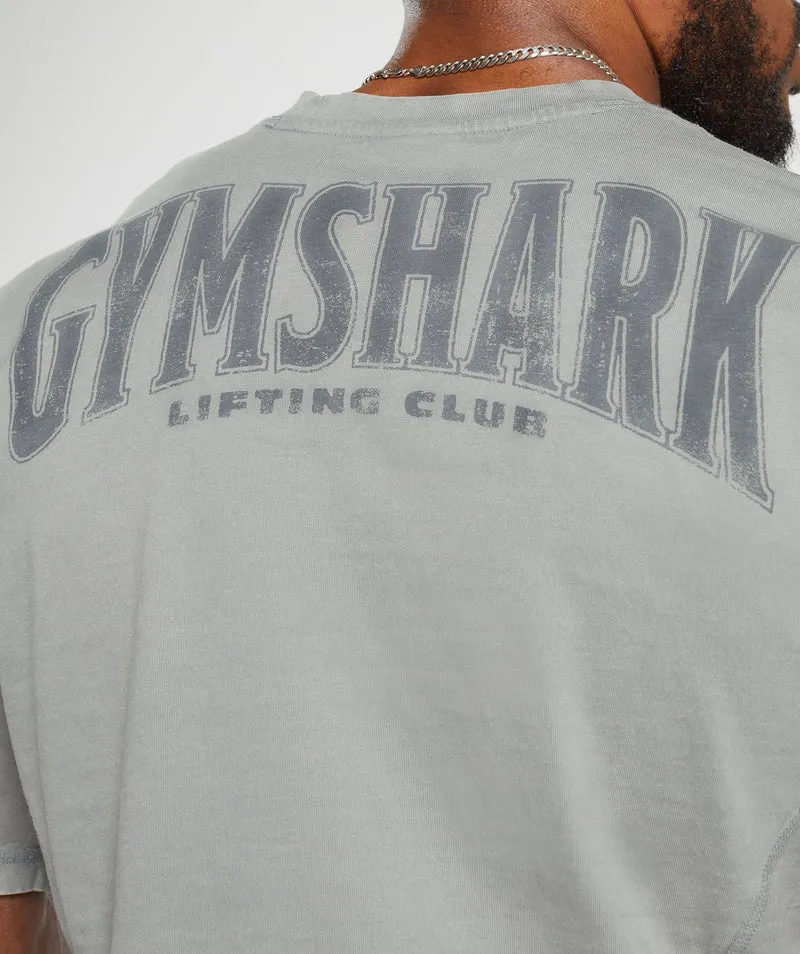 Gymshark Heritage Washed T-Shirt - Smokey Grey/Acid Wash Small Ball
