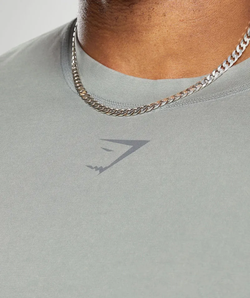 Gymshark Heritage Washed T-Shirt - Smokey Grey/Acid Wash Small Ball