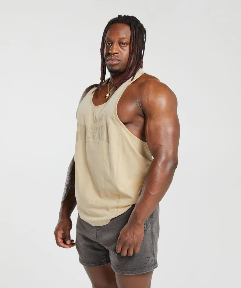 Gymshark Heritage Washed Stringer - Desert Beige/Acid Wash Small Ball
