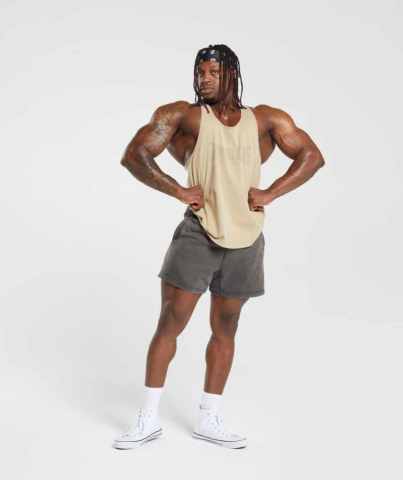 Gymshark Heritage Washed Stringer - Desert Beige/Acid Wash Small Ball