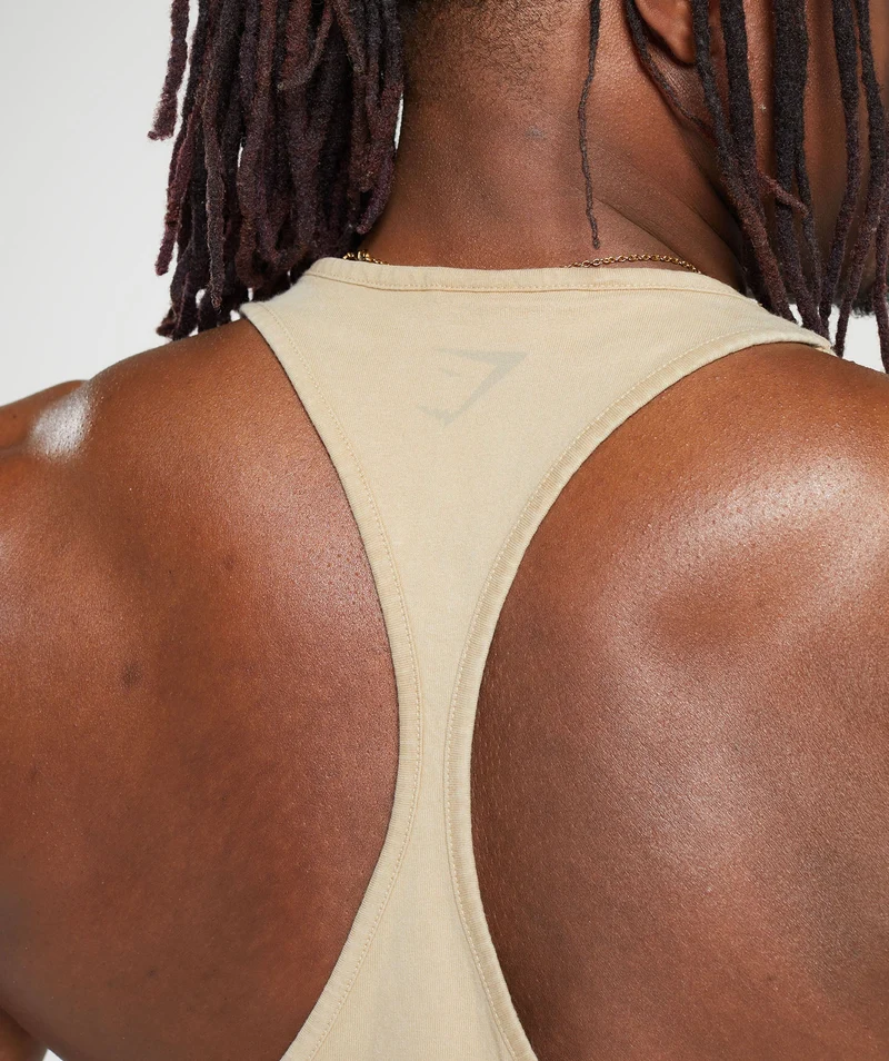 Gymshark Heritage Washed Stringer - Desert Beige/Acid Wash Small Ball