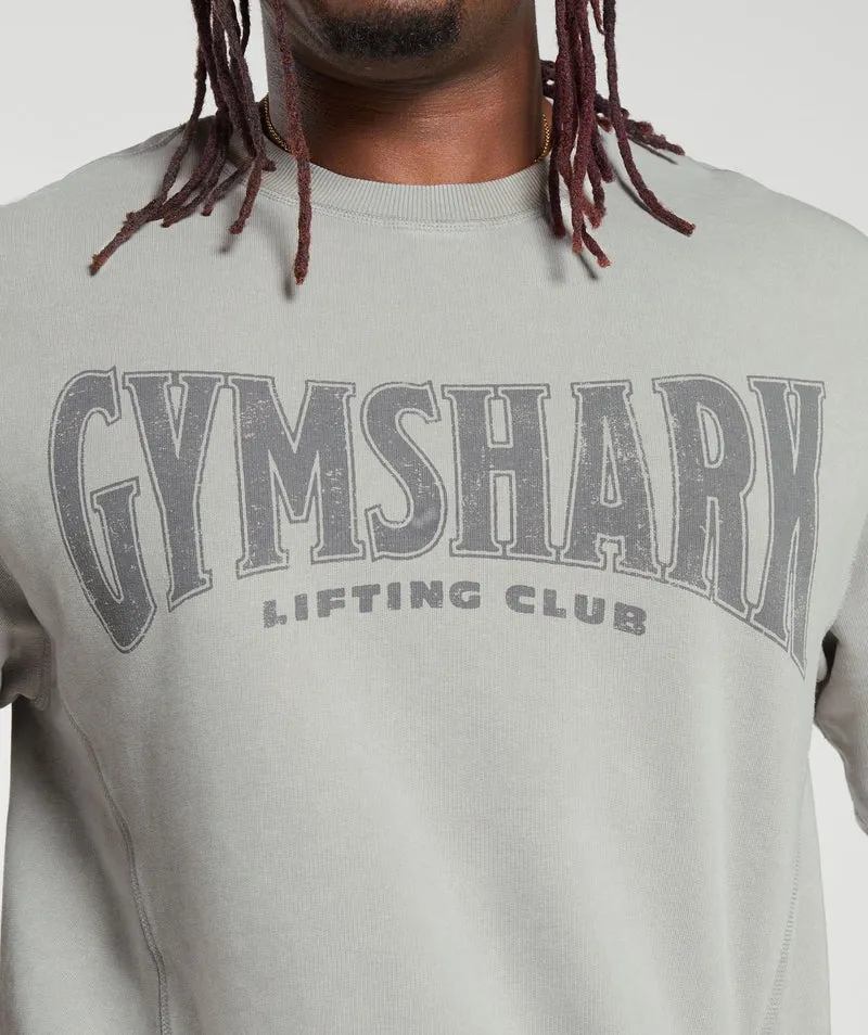 Gymshark Heritage Washed Short Sleeve Crew - Smokey Grey/Acid Wash Small Ball